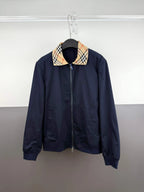 Plaid Ribbed Embroidery Jacket