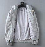Spliced Print Casual Zip‑Up Jacket