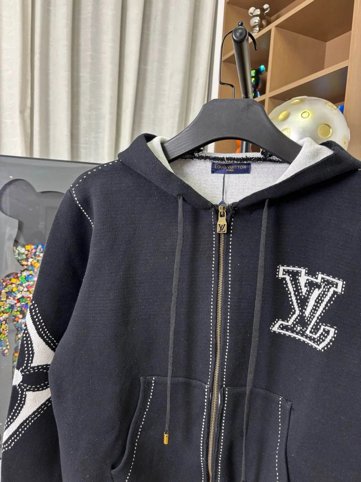 Intarsia Wool Zip-Up Jacket