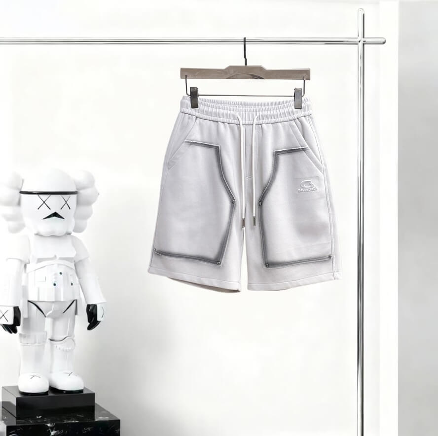 Contrast‑Stitch Patch‑Pocket Shorts