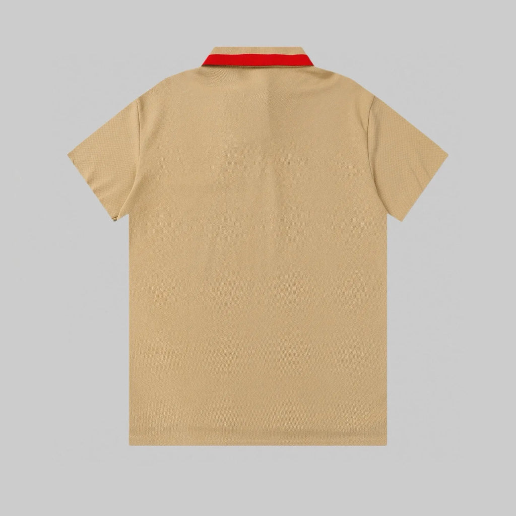 Striped Letter Polo Shirt