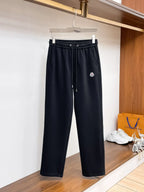Chest Embroidered Badge Back‑Pocket Motif Pants