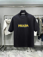 Layered Logo Fashion Crew Neck T‑Shirt