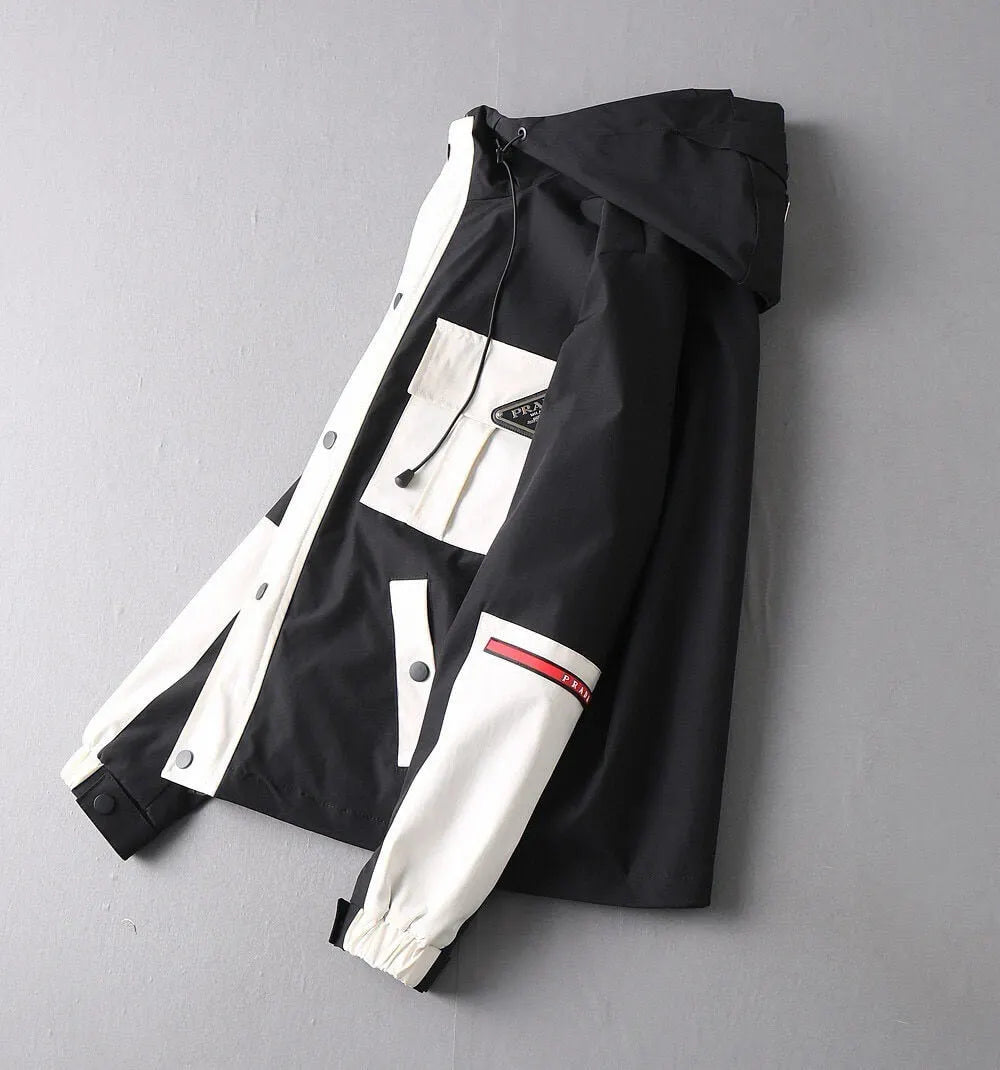 Contrast Pocket Hooded Jacket