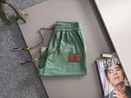 Braided Drawstring Printed Cuff Shorts