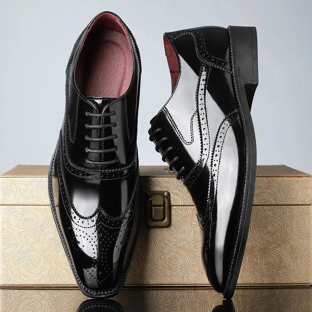 Thick‑Sole Brown Lace‑Up Business Shoe