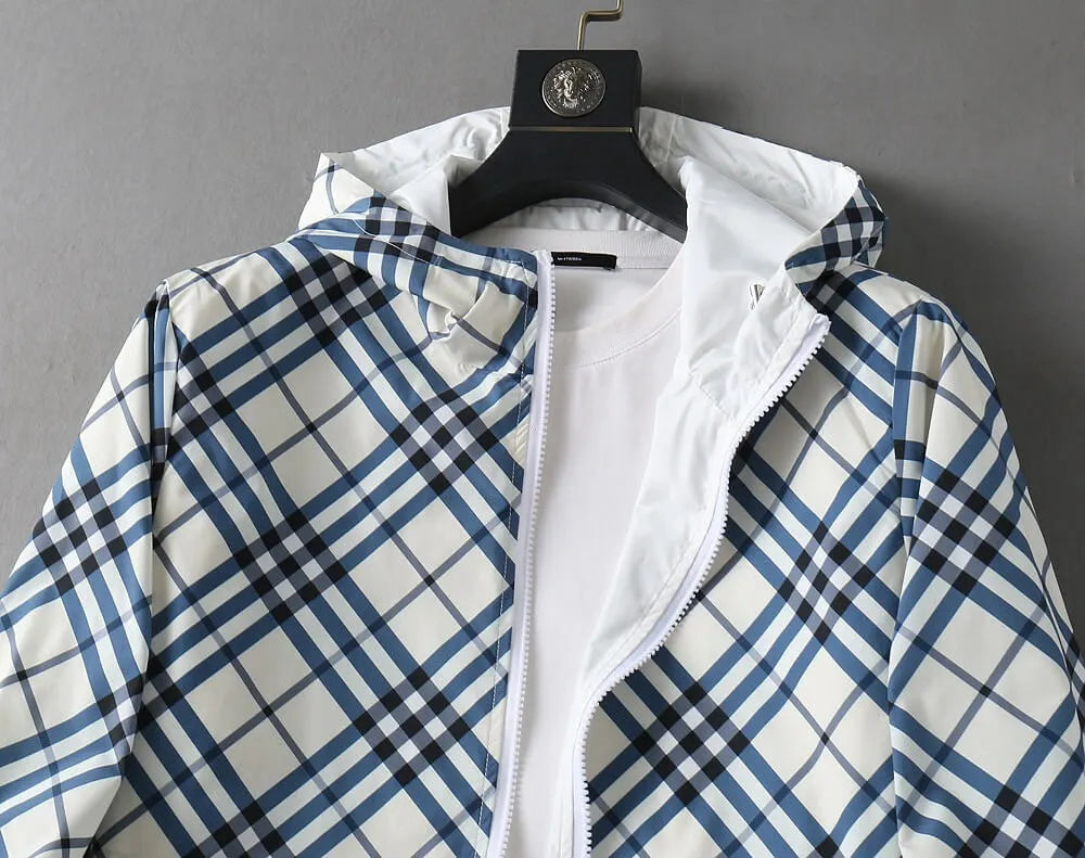 Reversible Plaid Hooded Jacket