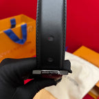 Classic Solid-Color Belt with Metal Accents