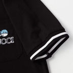 Dual‑Eye Gaze‑Motif Embroidered Polo Shirt
