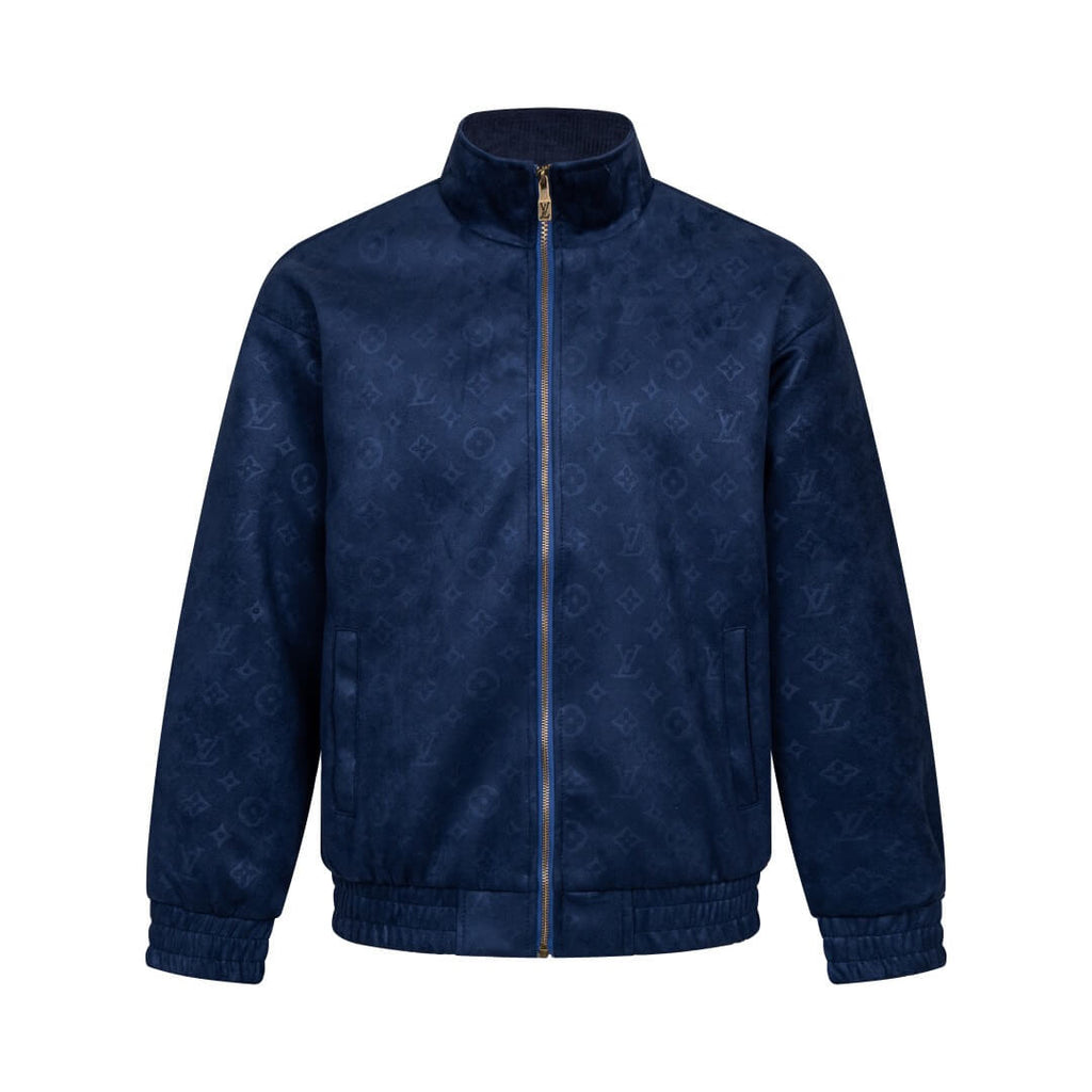 Subtle Jacquard Grain Leather Jacket