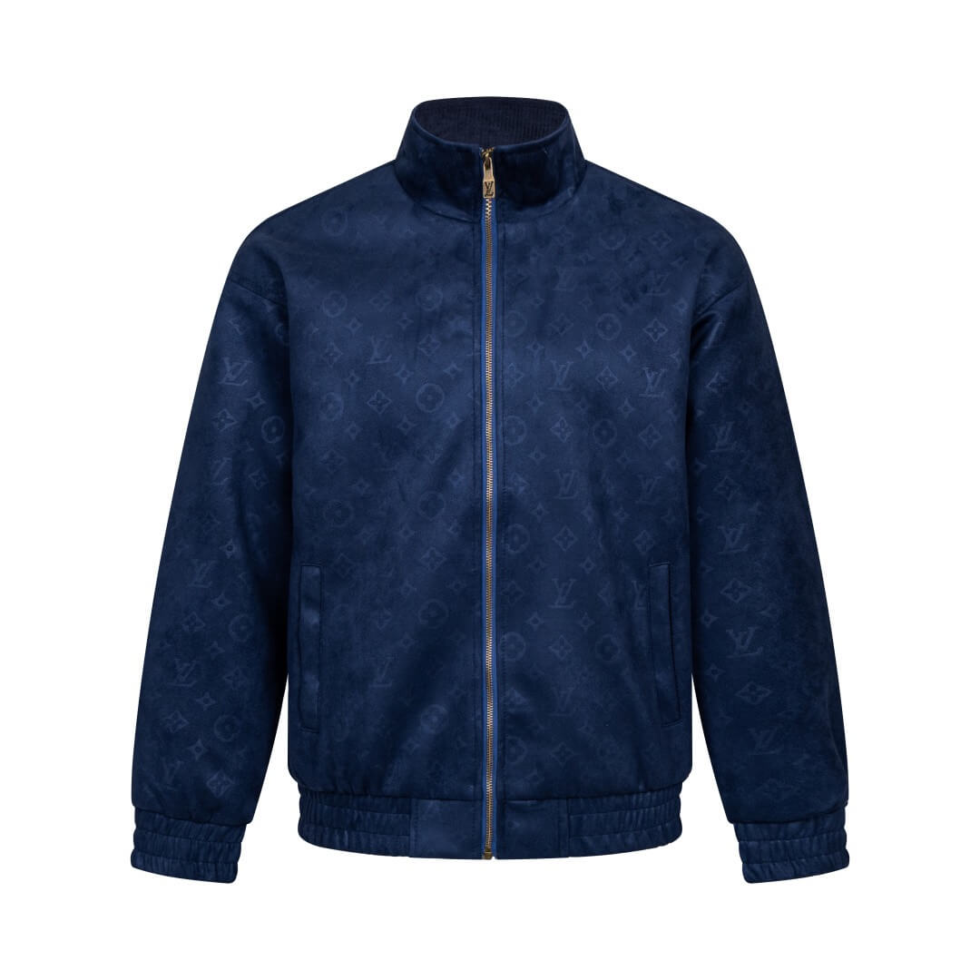 Subtle Jacquard Grain Leather Jacket