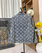 All‑Over Embroidered Jacquard Denim Jacket