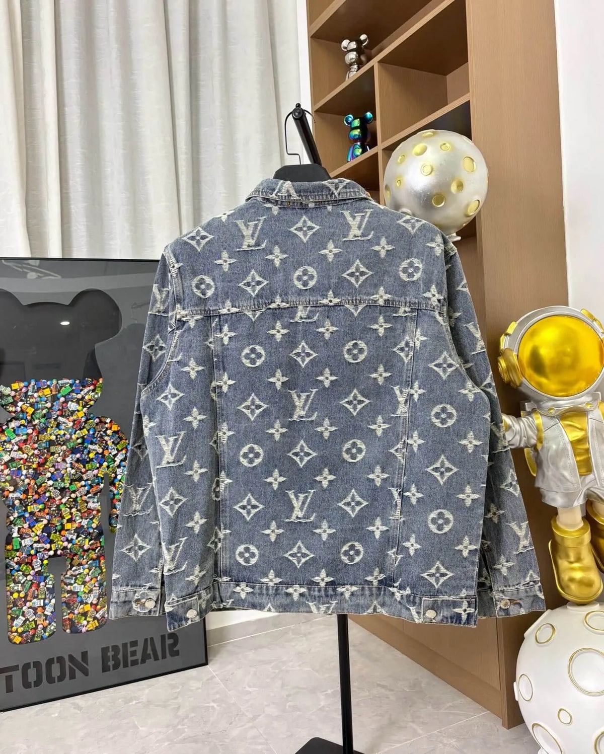 All‑Over Embroidered Jacquard Denim Jacket