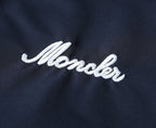 Script Embroidery Collared Zip‑Up Jacket