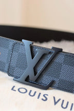Matte Check Pattern Belt