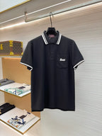 Color Block Stripe Polo Shirt