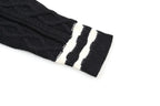 Cable‑Knit V‑Neck Striped Sweater