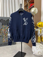 Patchwork-Sleeve Heavyweight Wool Jacket