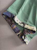 Braided Drawstring Printed Cuff Shorts