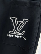 Side Stripe Letter Embroidered Straight Pants