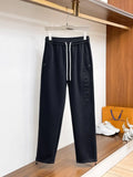 Side Embossed   Drawstring‑Hem Pants