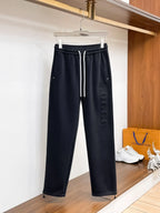 Side Embossed   Drawstring‑Hem Pants