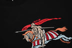 Colorful Horse Knight Embroidery Sweatshirt