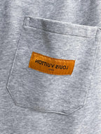 Letter‑Embroidery Drawstring Sweat Shorts