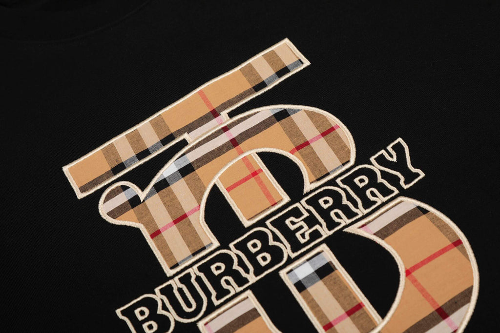 Plaid Letter Embroidery Sweatshirt