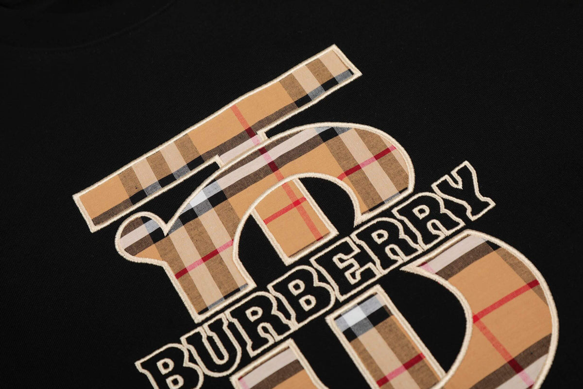 Plaid Letter Embroidery Sweatshirt