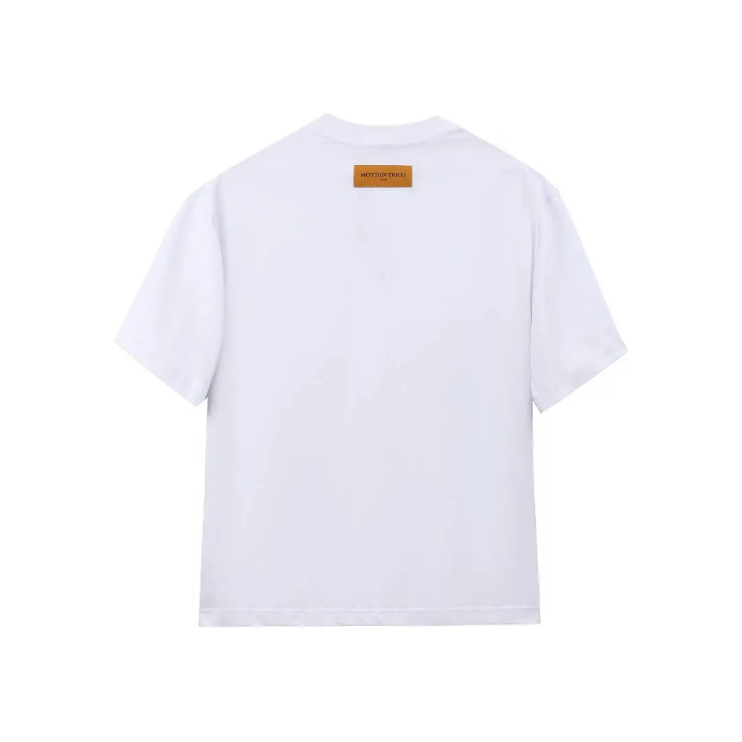Chest Four-point Star Floral Print T-Shirt