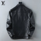 Embossed Pattern Casual Leather Jacket