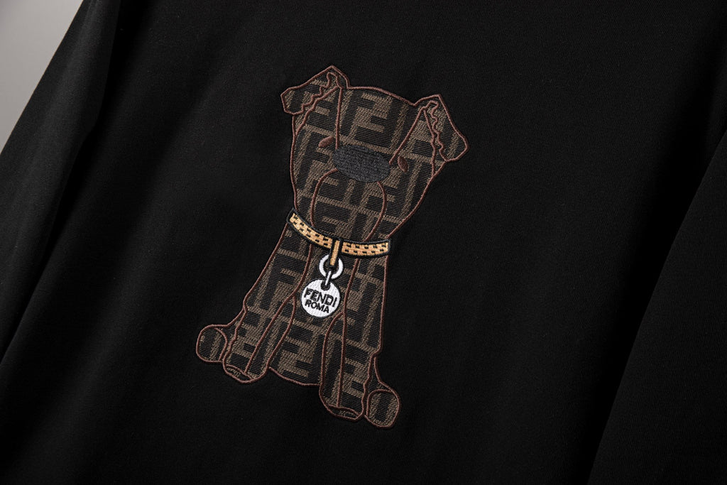 Necklace Puppy Embroidery Sweatshirt