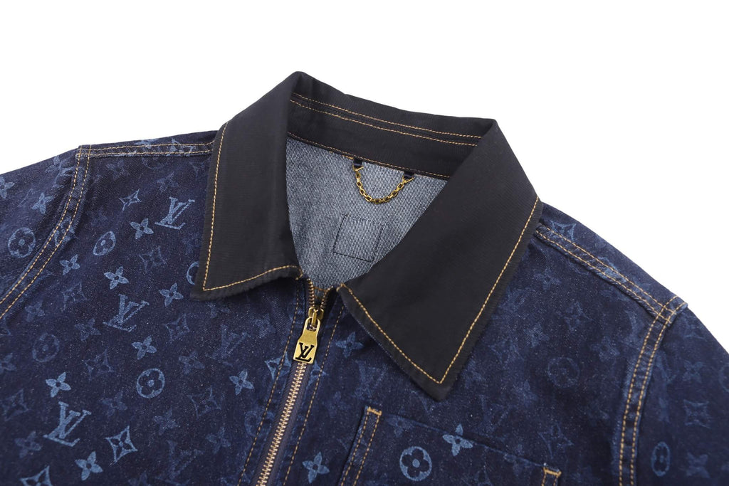 All-Over Print Denim Workwear Jacket