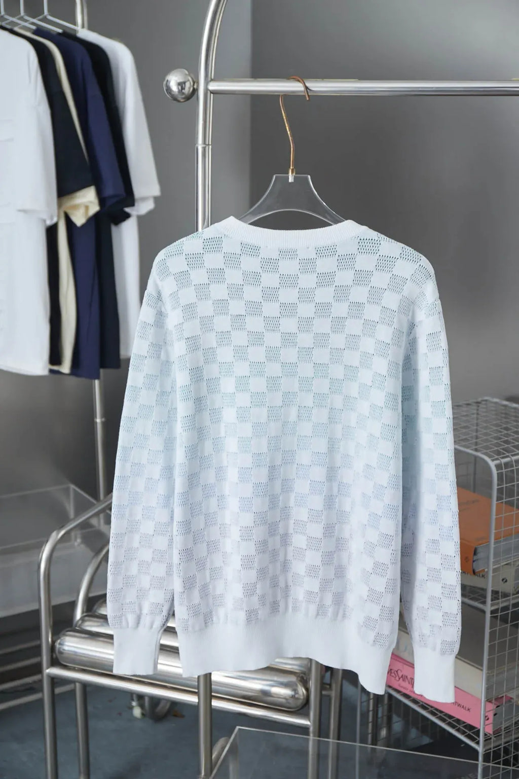 Gradient Checkered Sweater