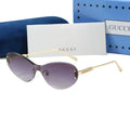 Shield Rimless Cat-Eye Sunglasses