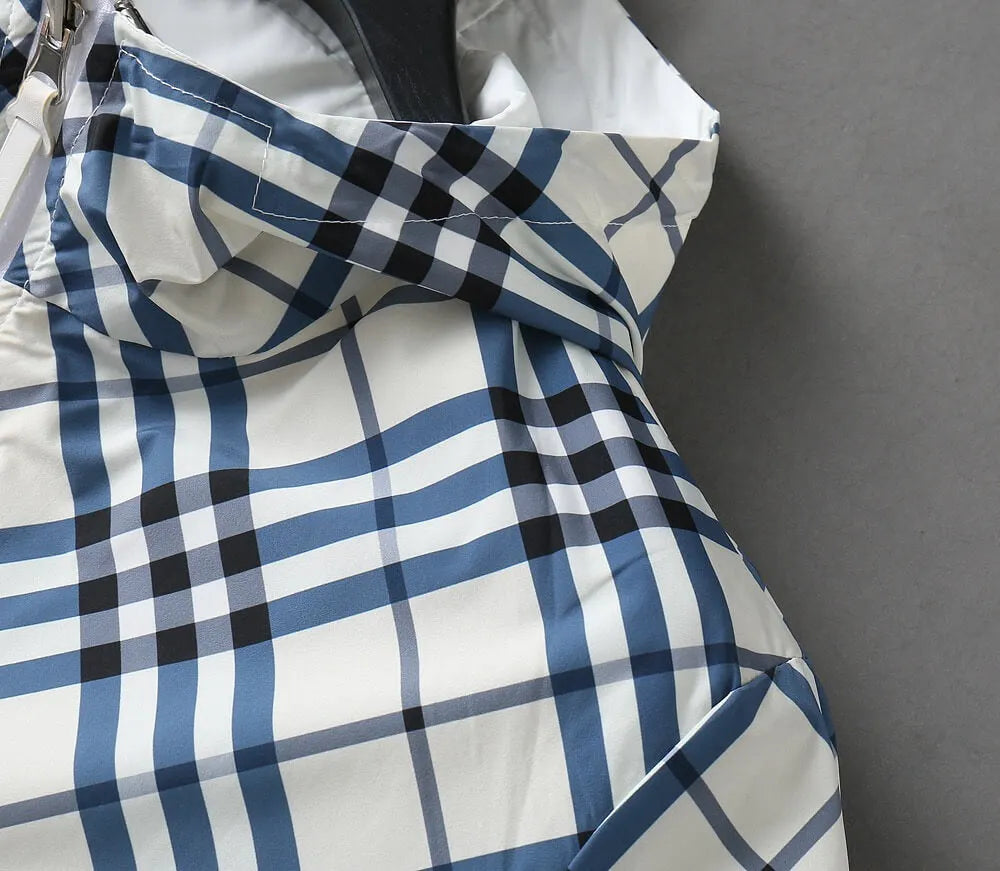 Reversible Plaid Hooded Jacket