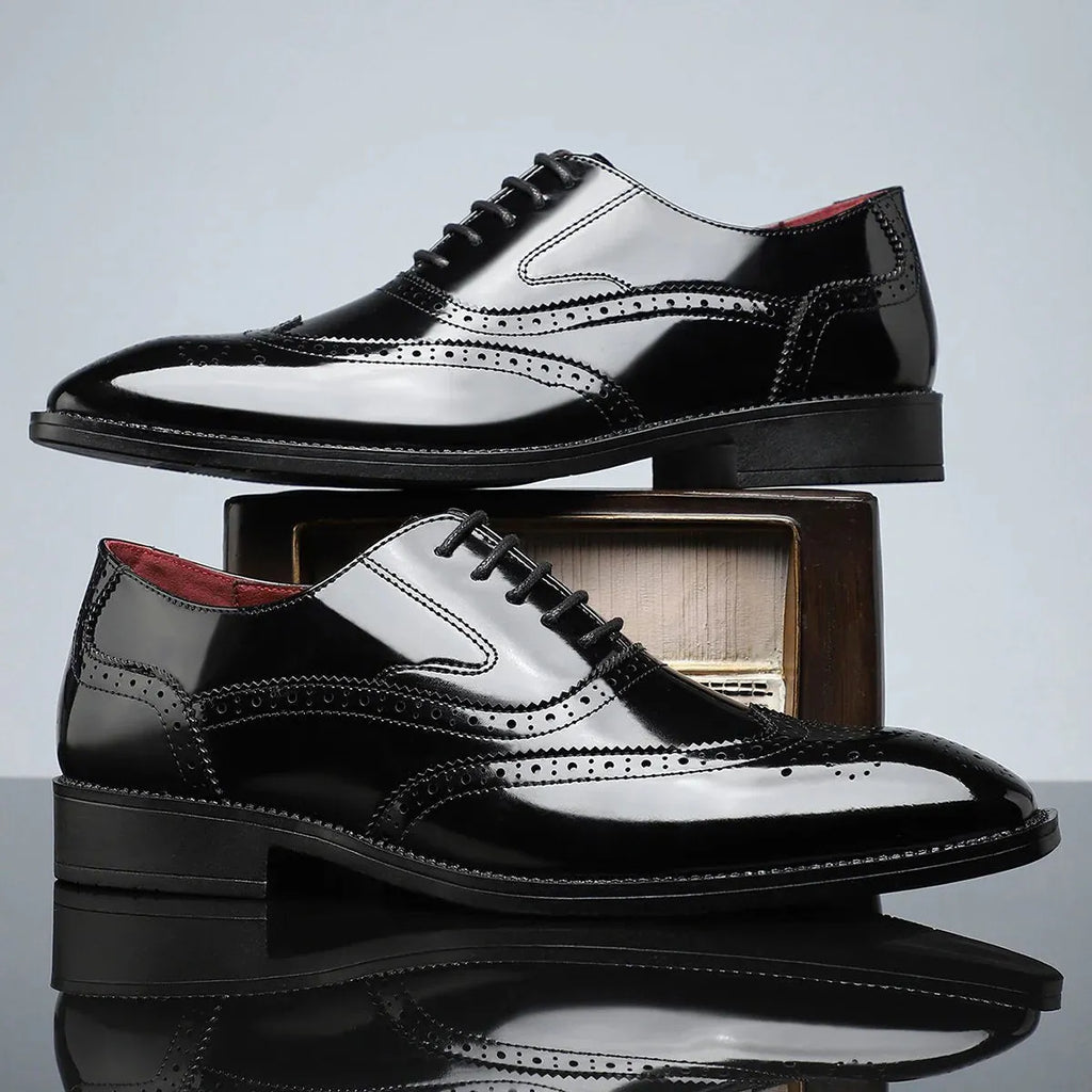 Thick‑Sole Brown Lace‑Up Business Shoe