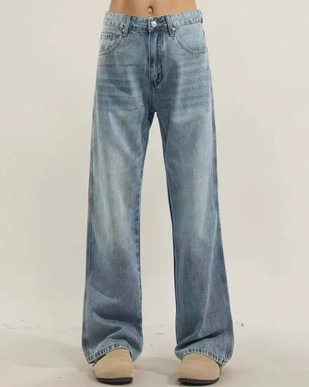 Vintage Washed Denim Jeans