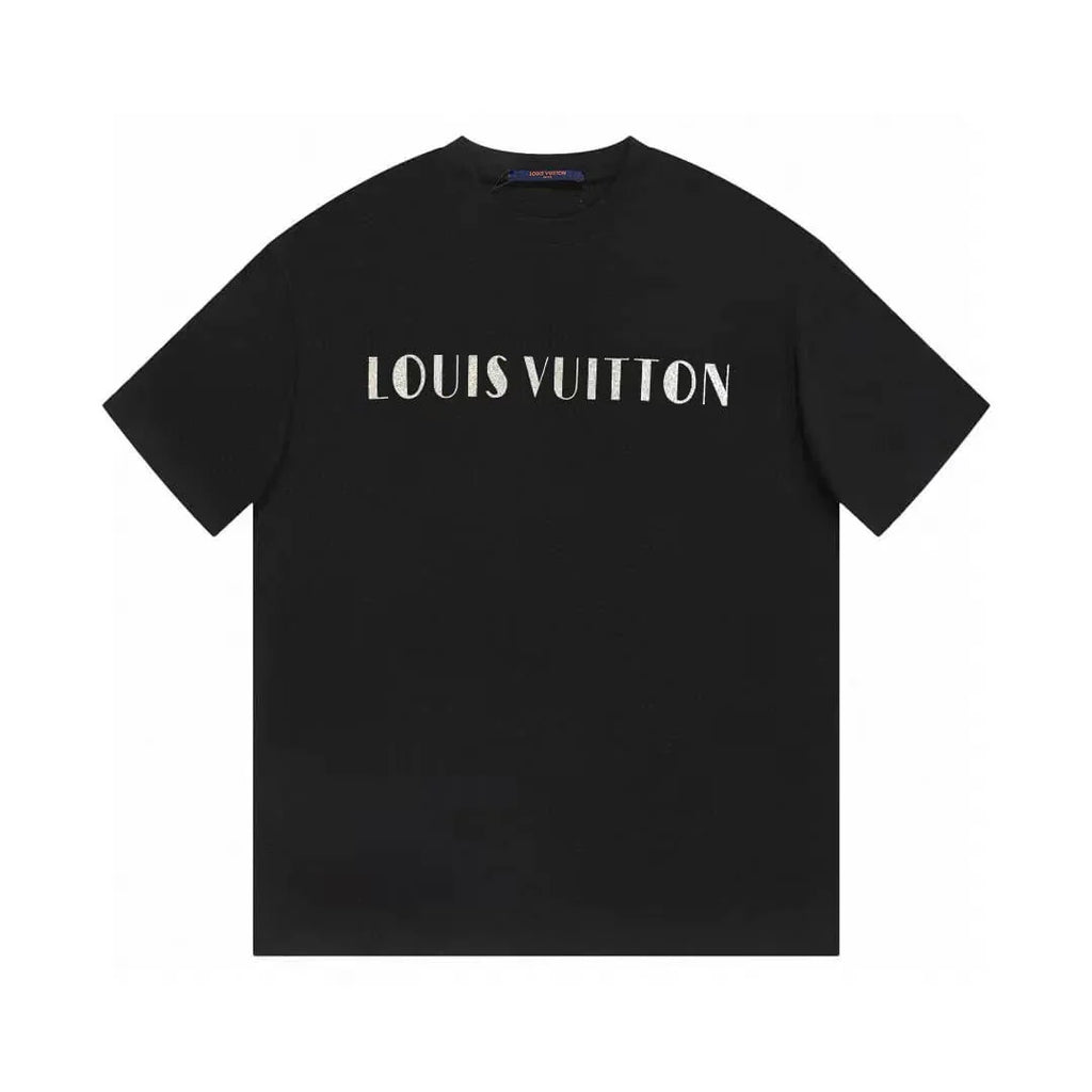 Silver Letter Print T Shirt
