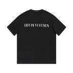 Silver Letter Print T Shirt