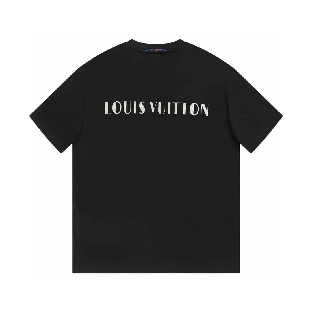 Silver Letter Print T Shirt