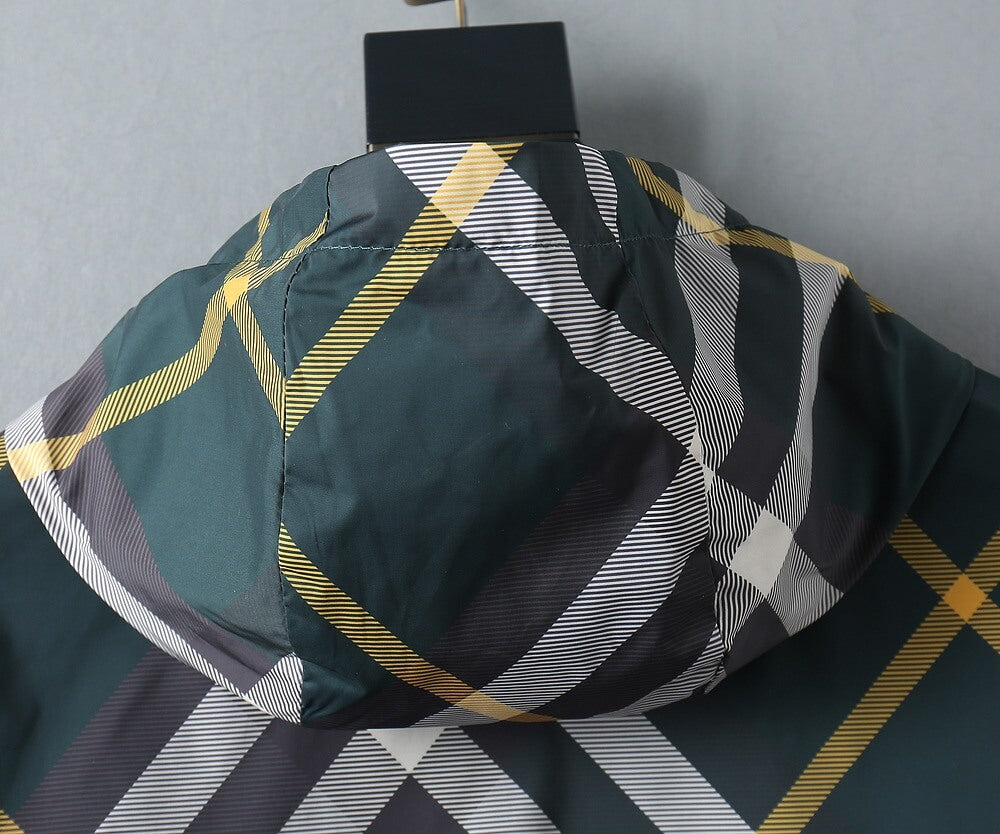 Plaid Lined Reversible Hooded Zip‑Up Jacket