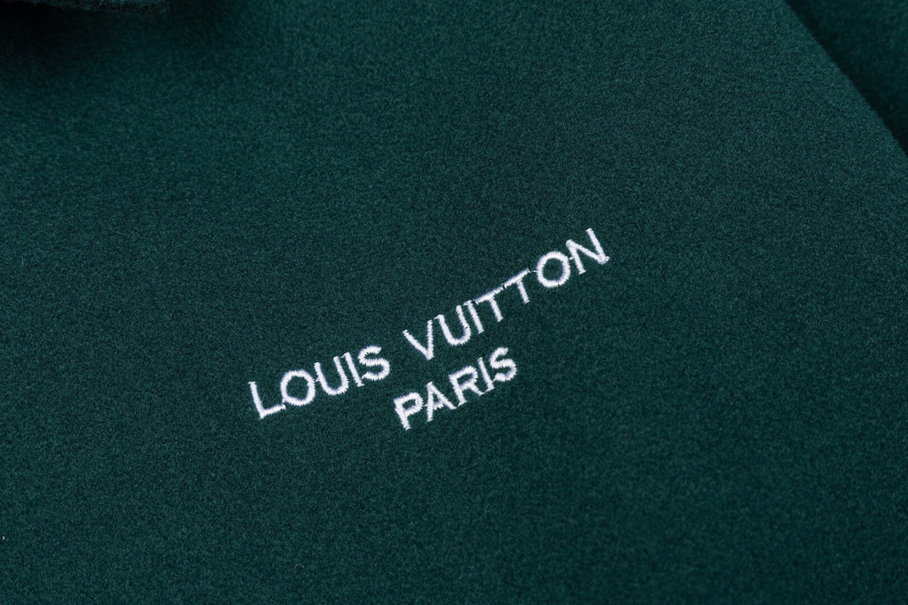 Green Shearling Collar Baseball Jacket