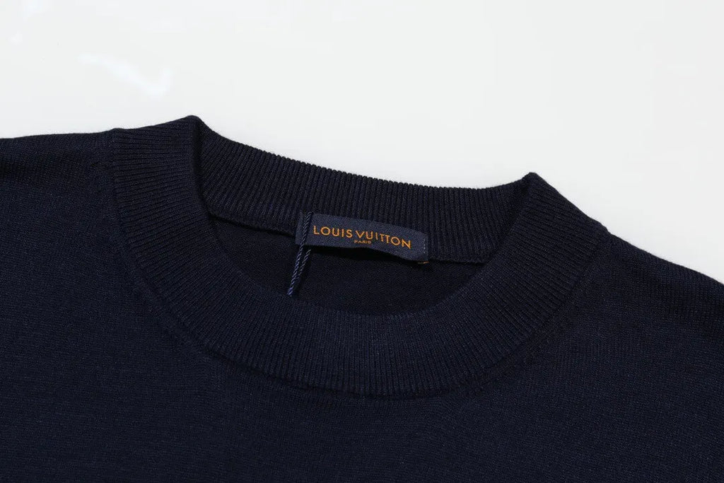 Cuff Embroidered Crew Sweater
