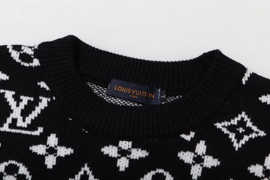 Partial Monogram Knit Sweater