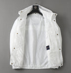 Button Placket Hooded Utility Jacket
