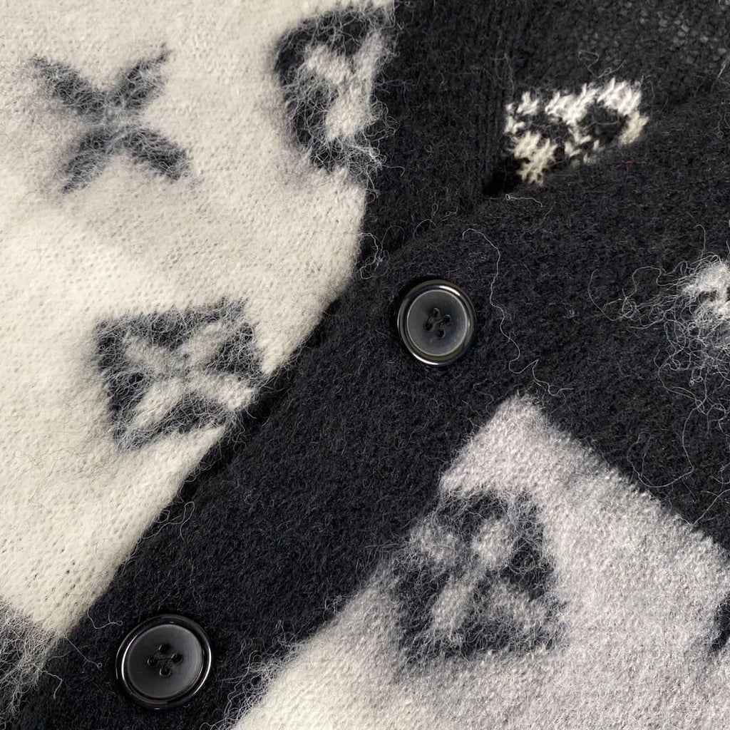 Gradient Mohair Jacquard Cardigan Jacket