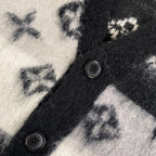 Gradient Mohair Jacquard Cardigan Jacket