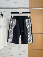 Side Printed Panel Zipper Shorts